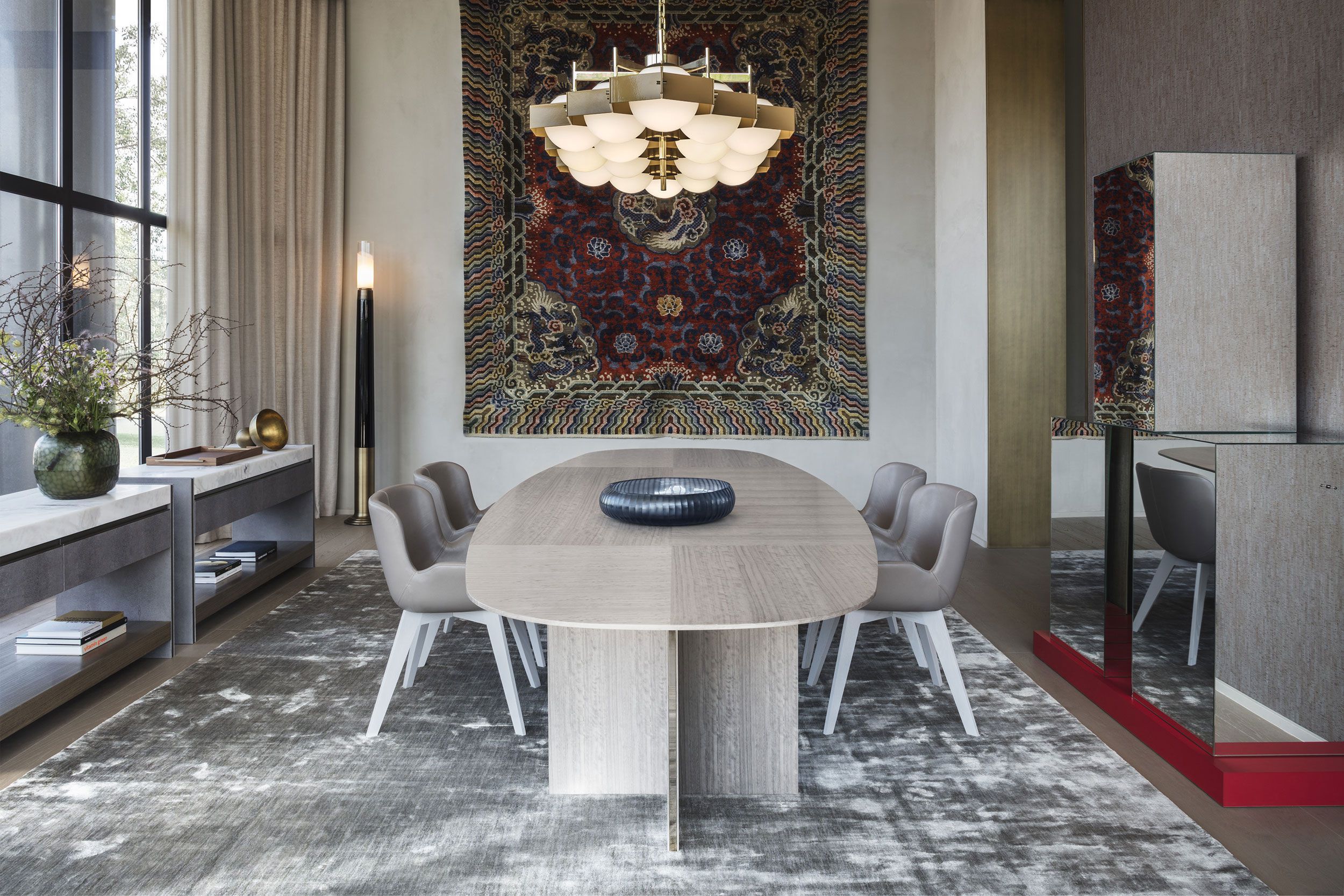 Деревянный шкаф с ящиками, обитыми кожей OAK Metronome ARCH-00117659 - Вид №5