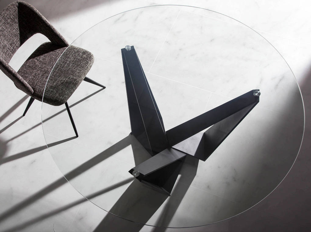 102024 Стеклянный круглый стол c черными ножками CT2061 Ø130 Angel Cerda CT2061R  - Вид №2