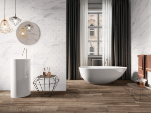 Белое керамическое покрытие с эффектом мрамора