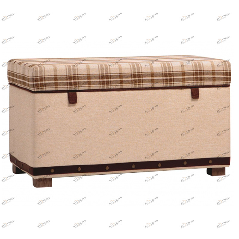 Банкетка с ящиком коричневая Plaid CILEK ROYAL 00-3832098 Бежевый Santreyd