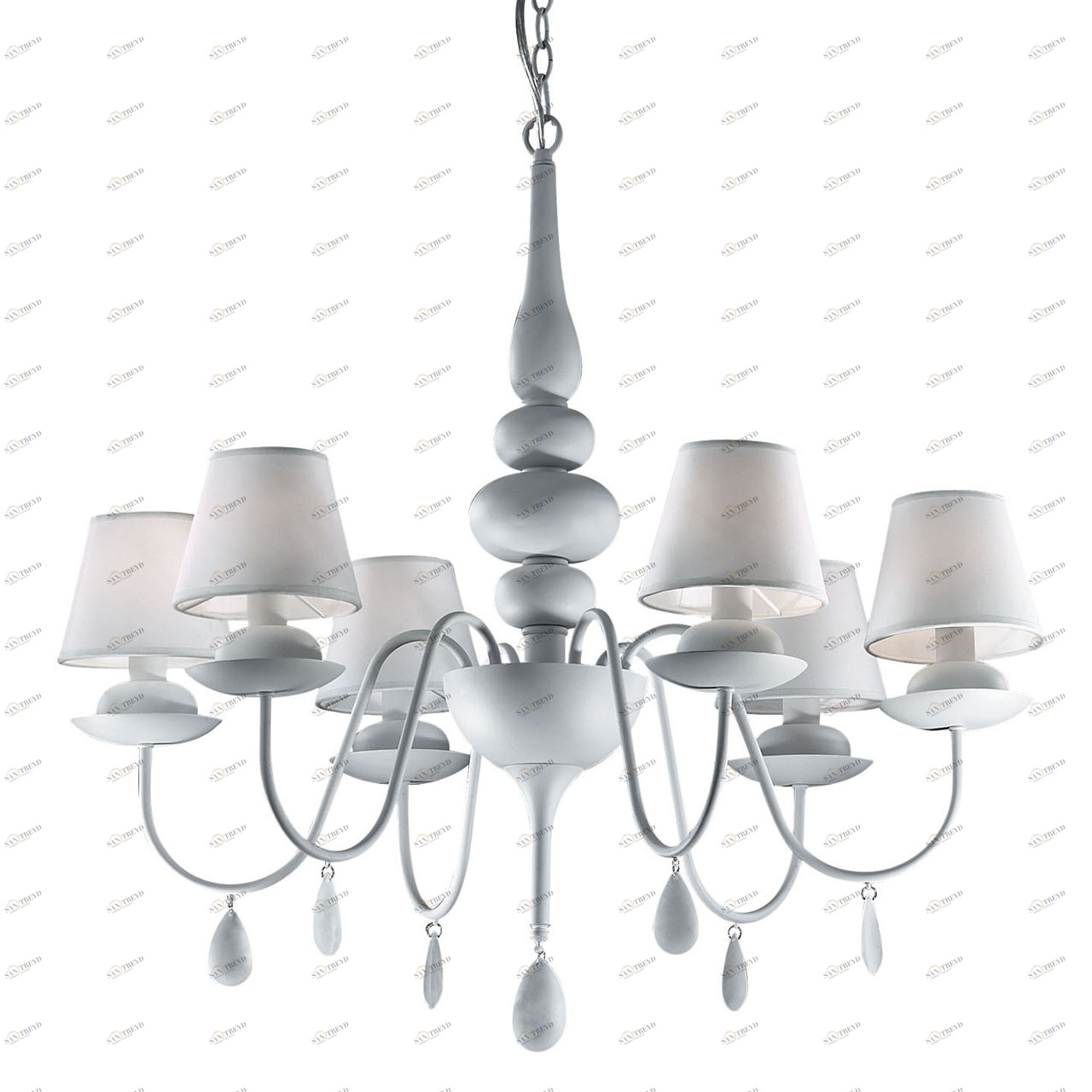 Подвесная люстра Ideal Lux Blanche SP6 Bianco IDEAL LUX ДИЗАЙНЕРСКИЕ, BLANCHE BIANCO 057258 Белый 