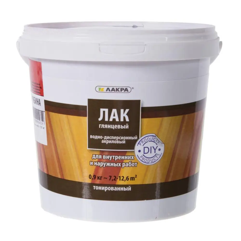 Лак тонированный водный цвета рябина 0.9 кг ЛАКРА STLM-2142216