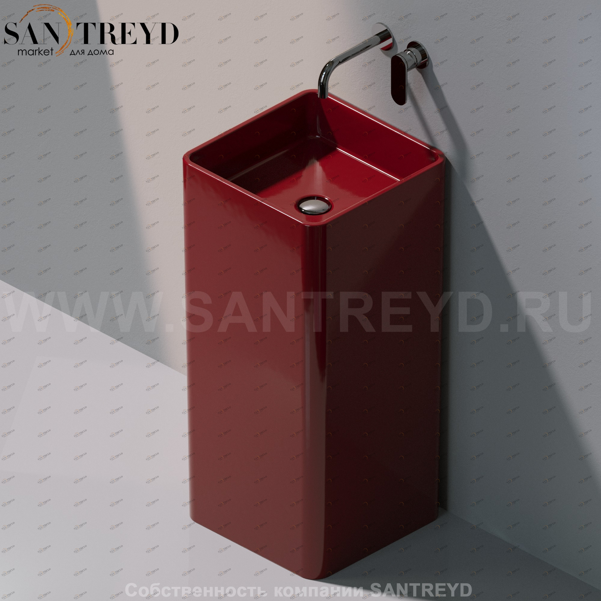 MW40P3011 Напольная раковина стоящая квадратная Ceramica Flaminia Mono