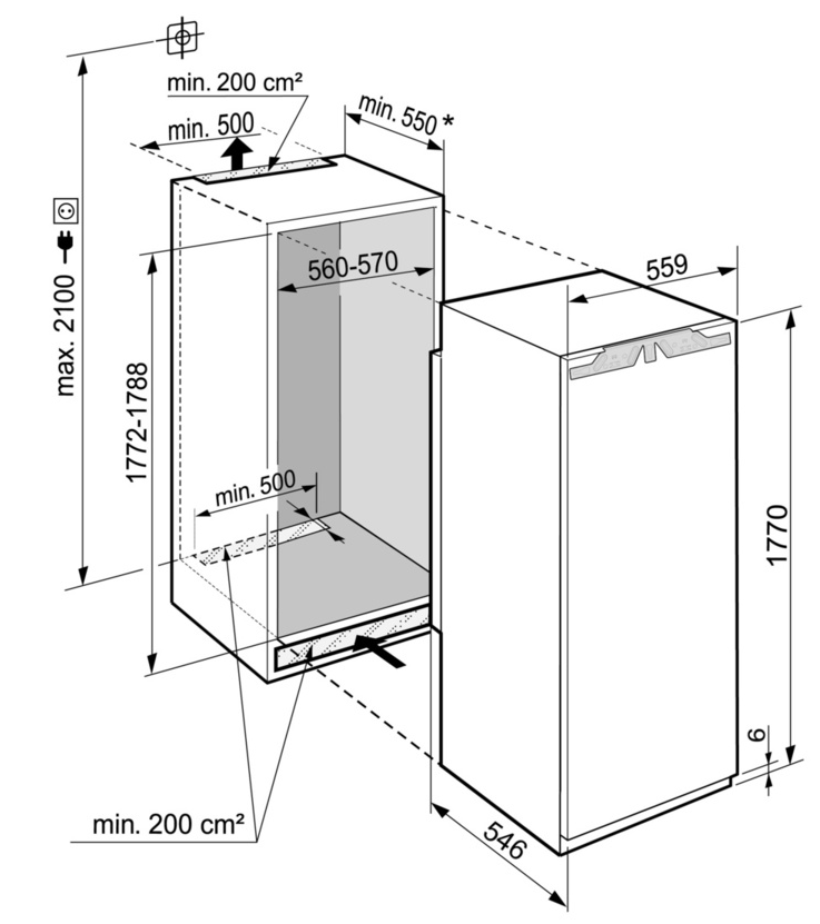 9918042 Встраиваемый холодильник Liebherr IRBE 5121-20 001 STDN-0115290 - Вид №3