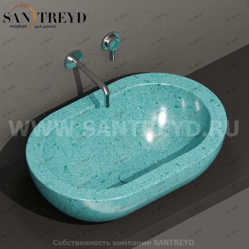 SC012GT Накладная раковина на столешницу  овальная Ceramica Globo 