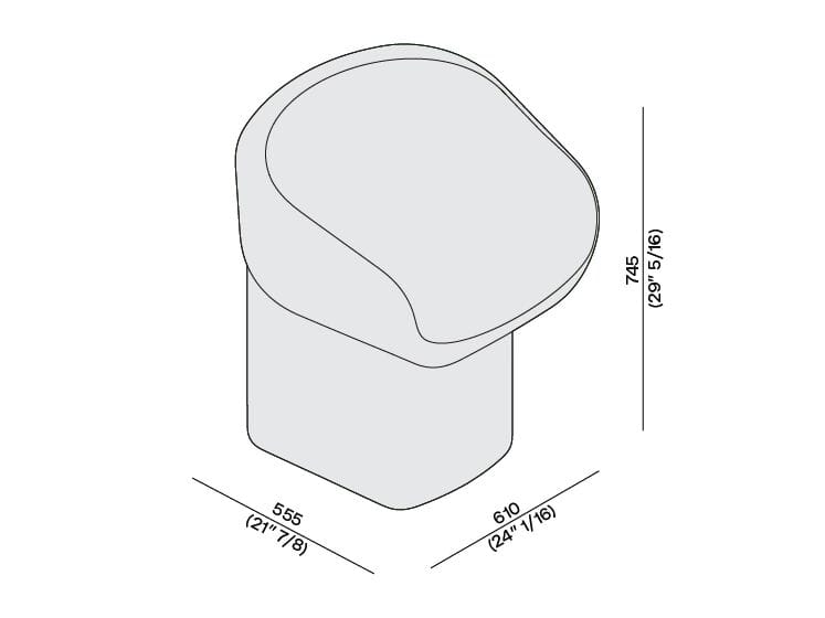 Мраморный поворотный стул с подлокотниками LUCE DI CARRARA Козимо ARCH-00110704 - Вид №8