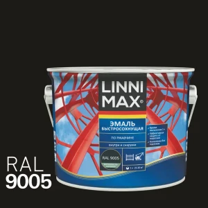89379721 Грунт-эмаль по ржавчине Linnimax Быстросохнущая шелковисто-матовая цвет черный 2.5 л STLM-1379673
