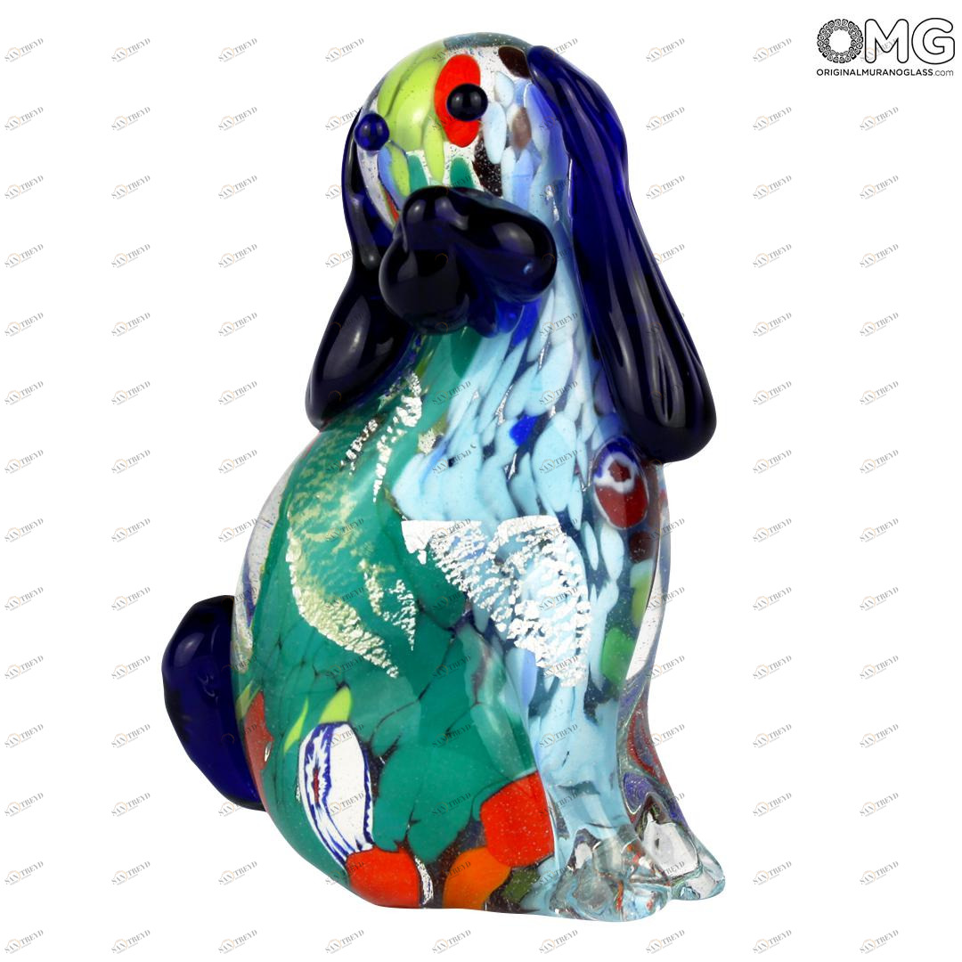 3242 ORIGINALMURANOGLASS Фигурка собаки - абстрактный узор - Original Murano Glass OMG 5 см 