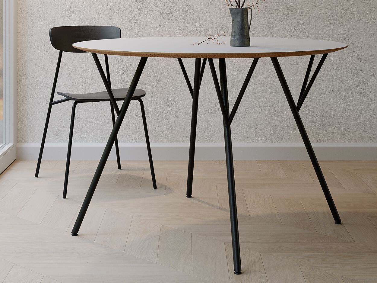 Круглый обеденный стол из стали и дерева LD Seating Trivi ARCH-00088664 - Вид №4