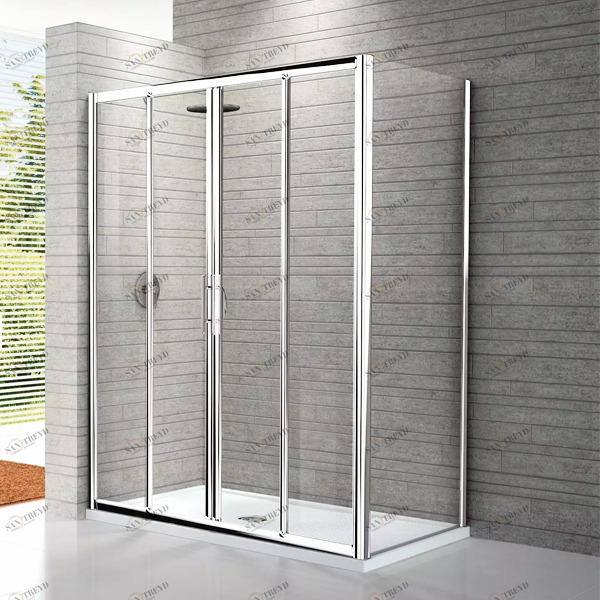 Душевой уголок 142x90 LUNES 2A+F Novellini LUNES с серебристым профилем LUNES2A1361BLUNESF841B