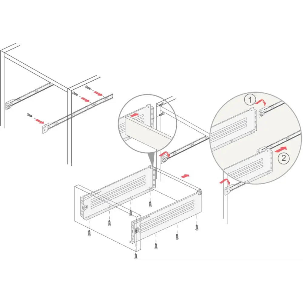 Роликовые направляющие Santreyd для плавного хода ящиков 11678212 STLM-0001396 - Вид №5