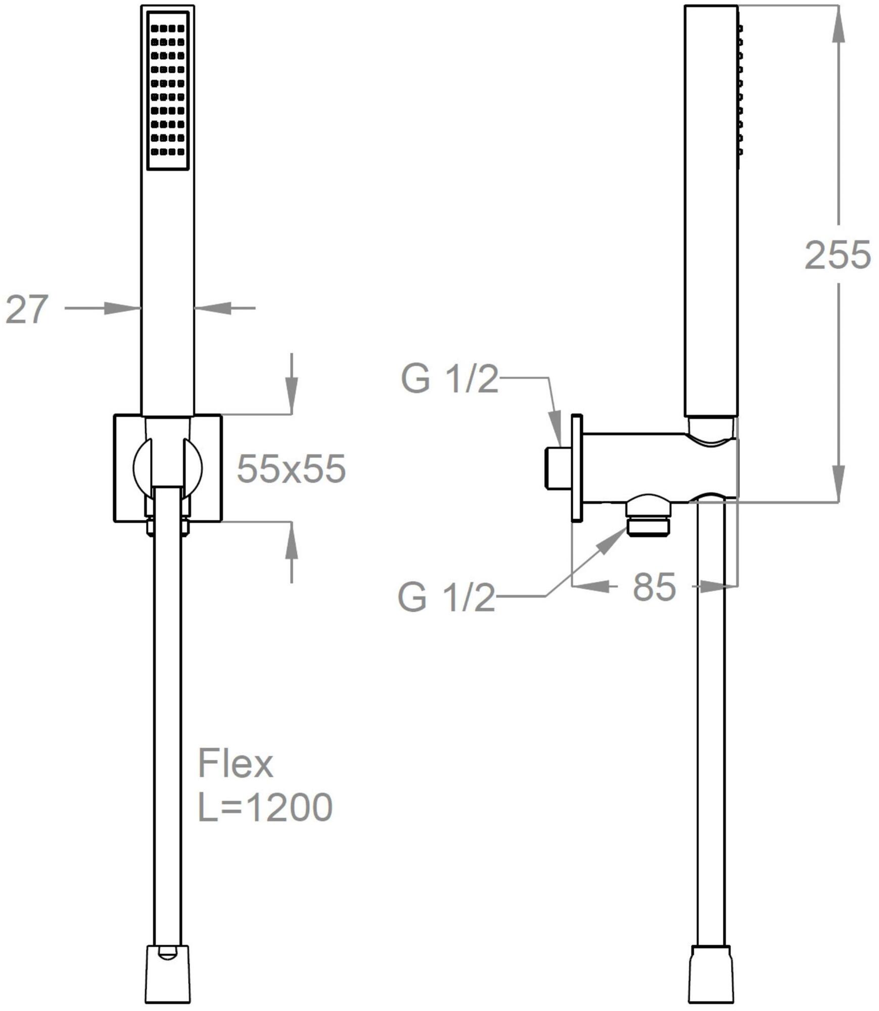 Fir Italia Настенный латунный ручной душ с подставкой Daily 44 4404817 - Вид №1