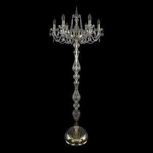 Торшер хрустальный на 6 ламп 160х57 см золотой Bohemia Ivele 1402T1/6/195-160/G BOHEMIA IVELE СВЕЧА 00-3889325 Золото;прозрачный