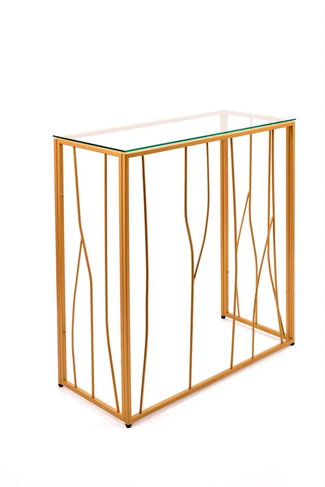 90703196 Консоль напольная Allconsoles 1023-CG clear 80x80x35 см сталь цвет золотой STLM-1095137