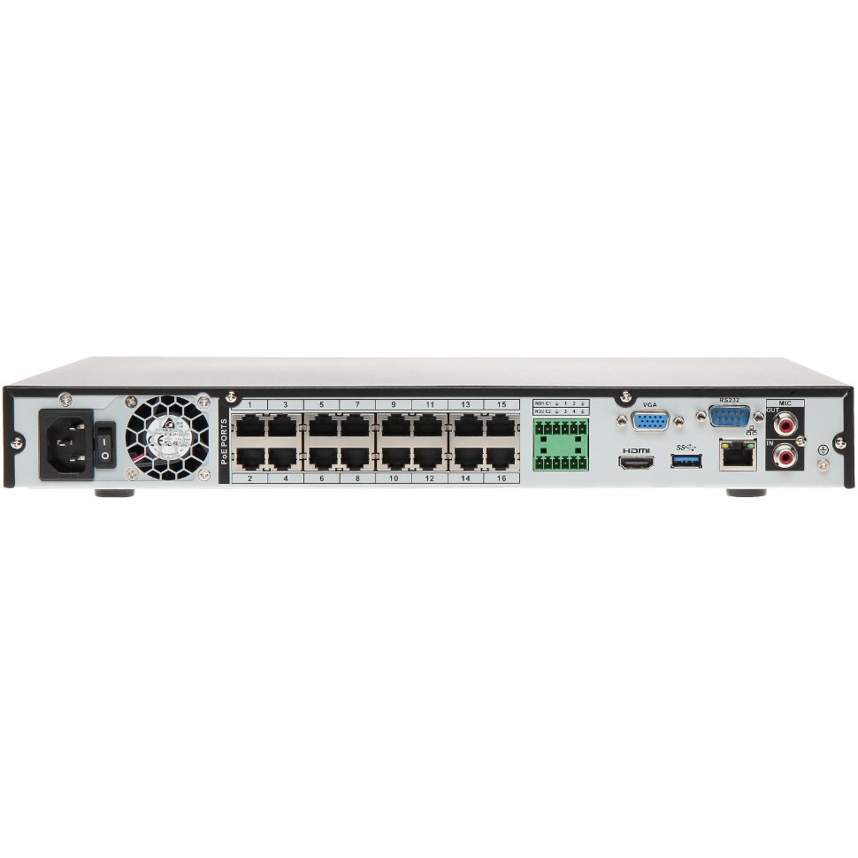 DHI-NVR4216-16P-4KS2/L_LI32111CT00 16-канальный ip-видеорегистратор с poe, входящий поток до 128мбит/с, сжатие: h.265+ h.265 h.264+ h.264, разрешение записи до 8мп, накопители: 2 sata iii до 8тбайт, воспроизведение: 16кн@720p видеовыходы: 1 hdmi 1 vga, cе Santreyd  - Вид №4