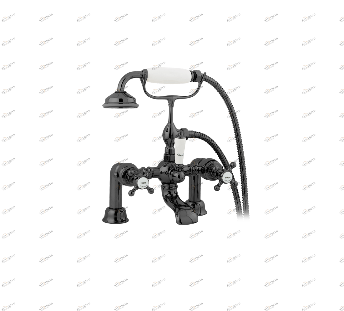 Gentry Home Смеситель для раковины мостик на 2 отверстия 200мм Mayfair Темный никель GH102790