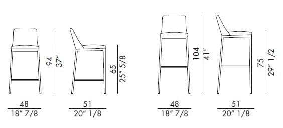Высокий кожаный стул с подставкой для ног EFORMA Max ARCH-00029824 - Вид №2