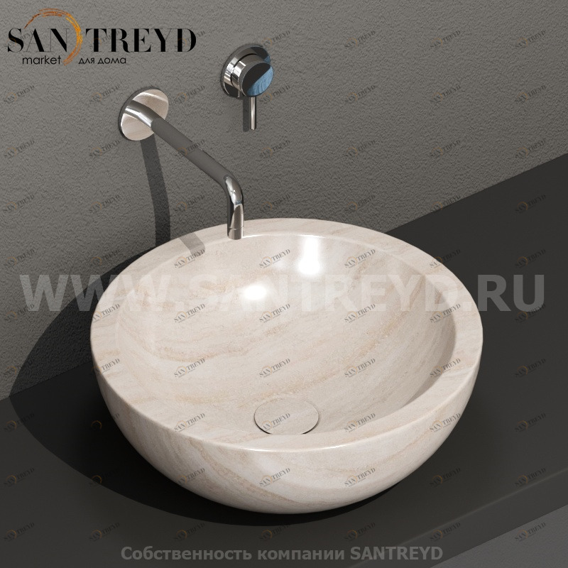 SC042SB Накладная раковина на столешницу  круглая Ceramica Globo 