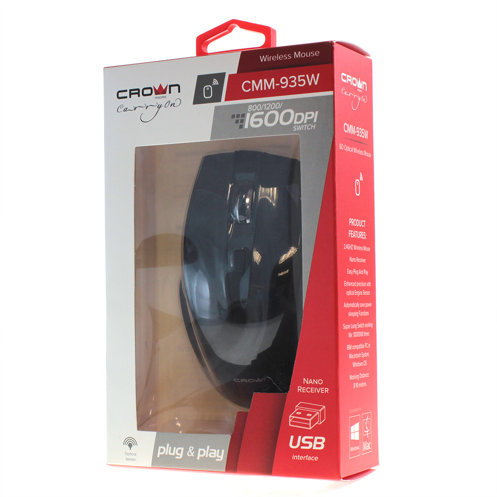 CMM-935W Беспроводная мышь black Crown Santreyd  - Вид №4