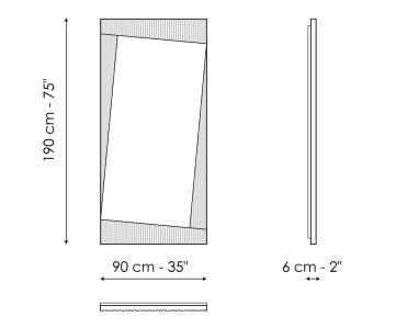 Прямоугольное зеркало из орехового дерева