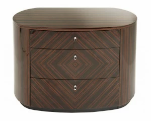 Комод с 3 ящиками овальный эбеновое дерево Lymn от RVAstley RVASTLEY ДИЗАЙНЕРСКИЕ, КОМОДЫ LYMN 060917 Коричневый