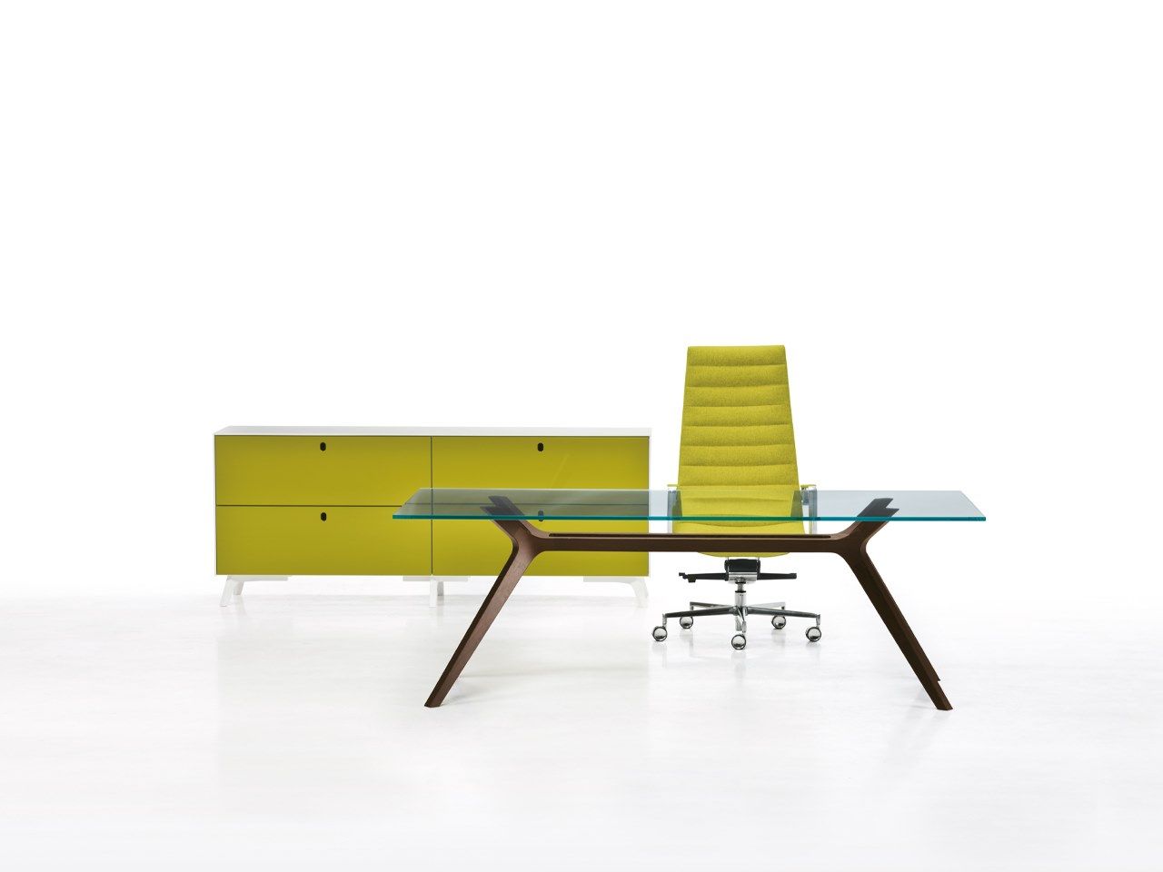 Прямоугольный секционный стол из дерева и стекла FREZZA Dr ARCH-00118532 - Вид №2