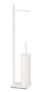 TR32(02) Gedy G-Trilly, стойка: бумагожержатель + металлический ерш, цвет белый матовый