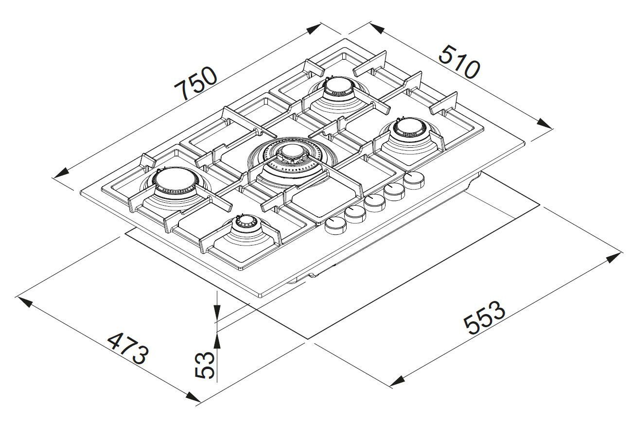 Эмалированная металлическая газовая плита Elleci элитная кухня ARCH-00133228 - Вид №2