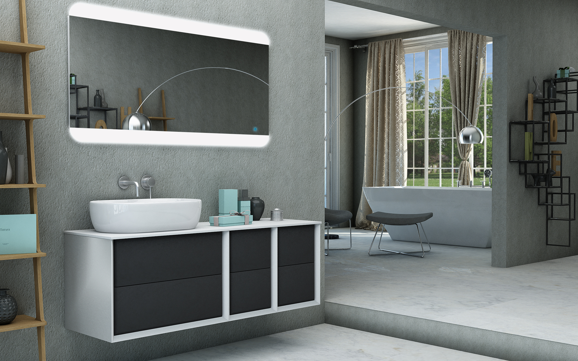 Мебель для ванной CEZARES BELLAGIO 140 Grafite - Вид №5