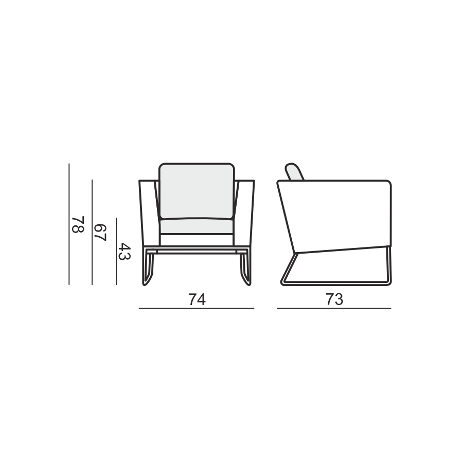 Кресло Clark, черное, 74x73x78/43 см Sits S1112 - Вид №6