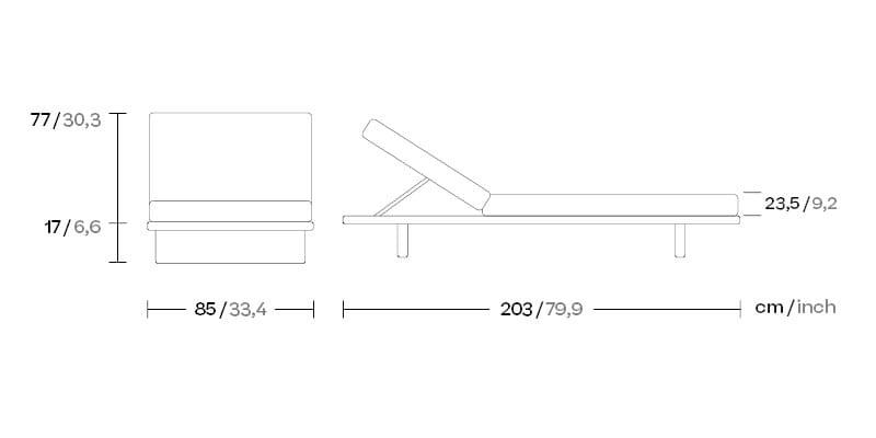 Садовая кровать с откидной спинкой из ткани Kettal сетка ARCH-00086436 - Вид №7