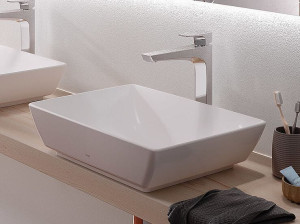 Керамическая столешница прямоугольная раковина