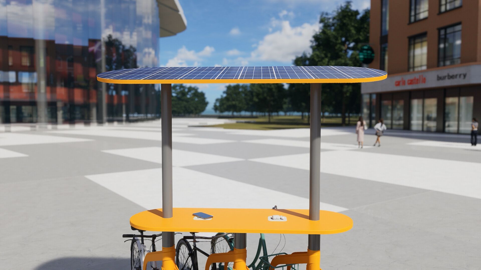 Стойка для велосипедов с фотоэлектрической панелью и зарядной панелью wi-fi CITYSì Pivot ARCH-00023051 - Вид №7