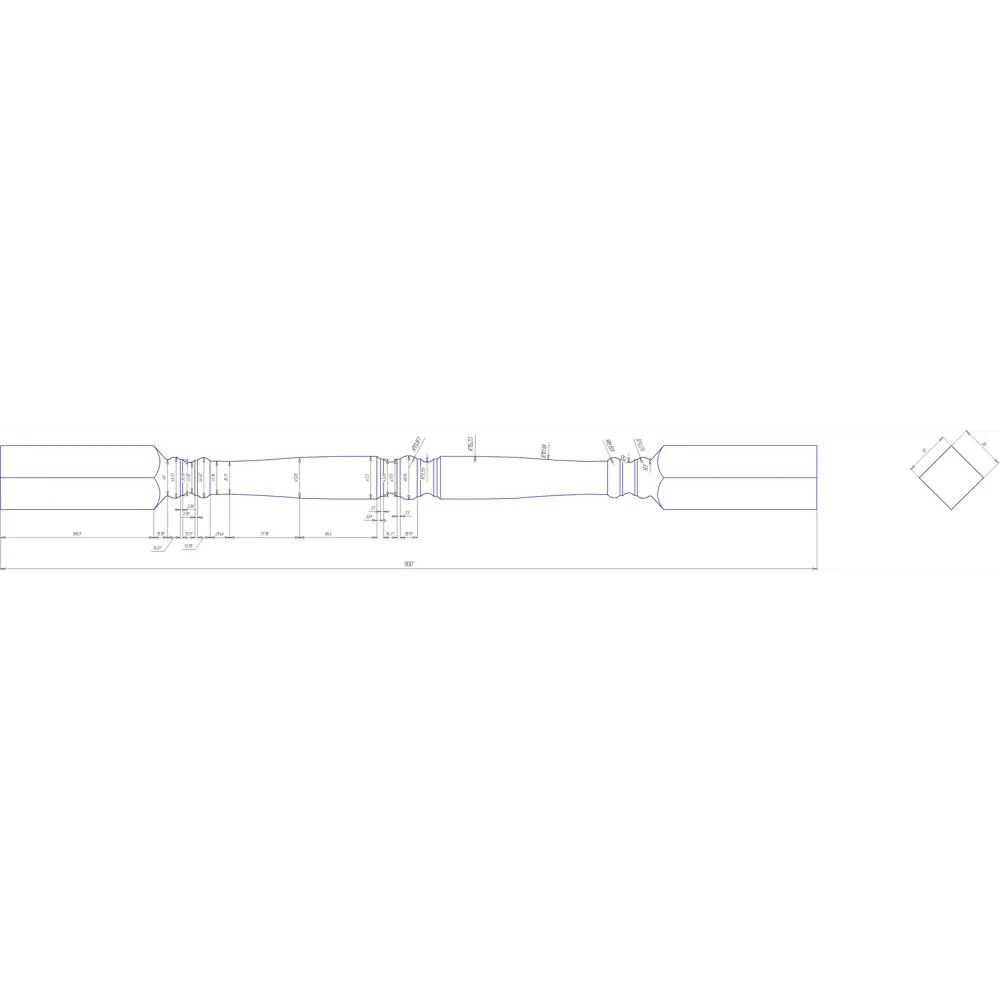 Santreyd Балясина симметричная из лиственницы Экстра 50×50×900 мм 18362384 Симметричный STLM-0010530 - Вид №1