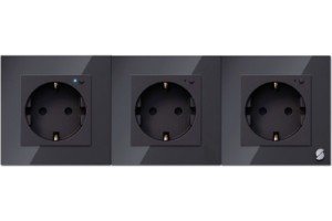 18819084 Умная встраиваемая розетка чёрная на три гнезда Powerswitch-W3 00-00011686 SIBLING
