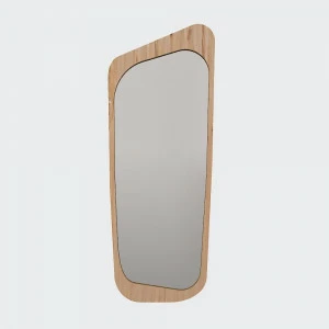 Зеркало настенное большое бежевое шпон Woodi WOODI ДИЗАЙНЕРСКИЕ 00-3966339 Бежевый;желтый