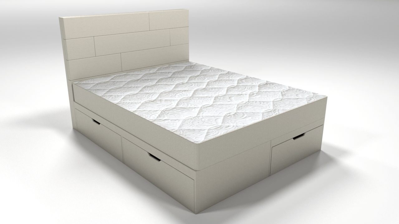 Кровать двуспальная 180х200 белая "Домино" BELABEDDING ДОМИНО 131588 Молочный - Вид №3