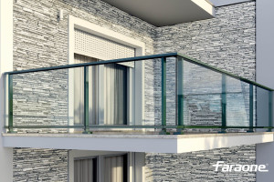 Перила из алюминия и стекла