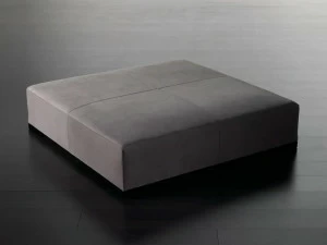 Meridiani Квадратный кожаный пуф с обивкой