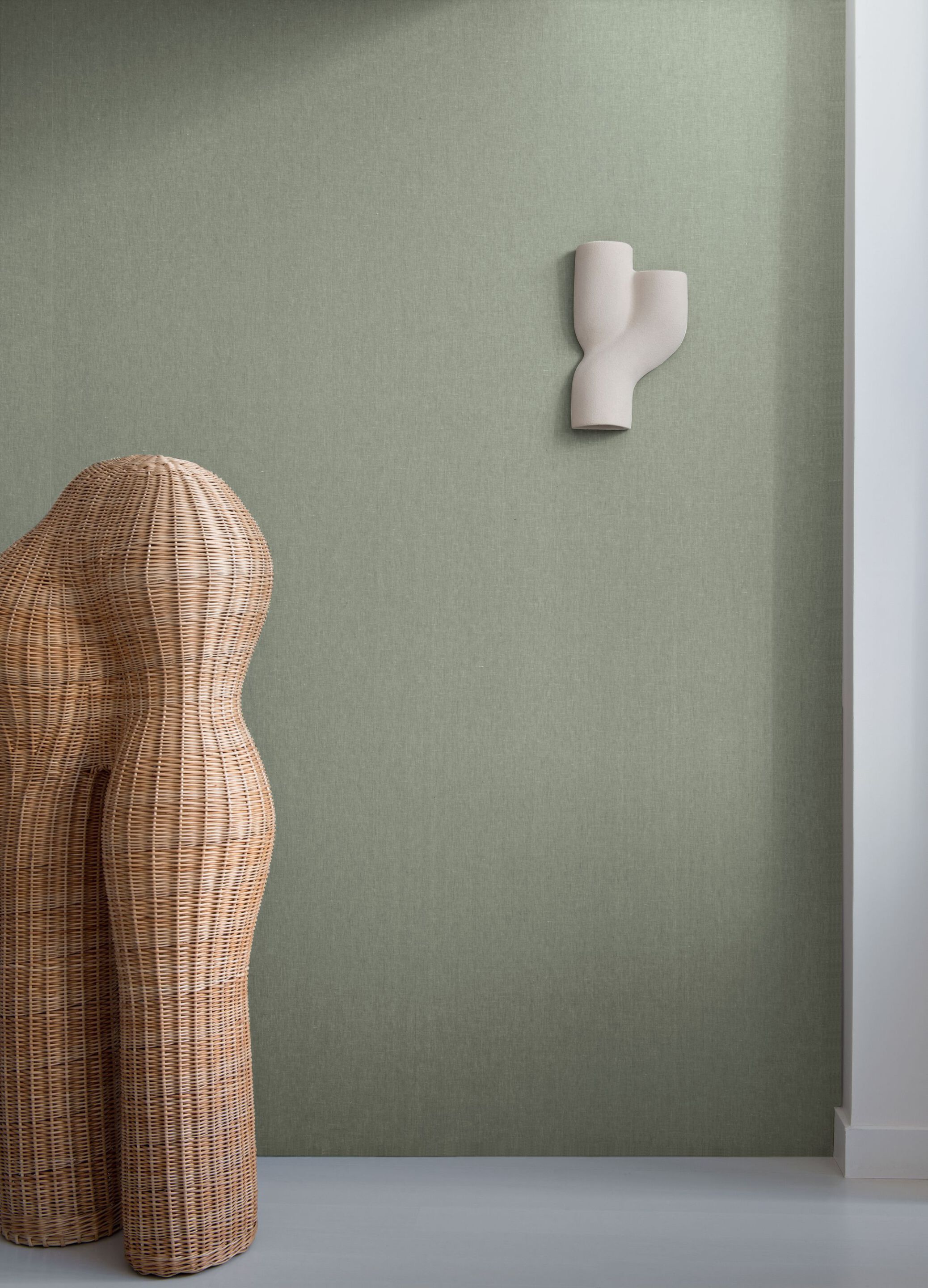 Льняная однотонная настенная ткань Casamance Linora ARCH-00040966 - Вид №1