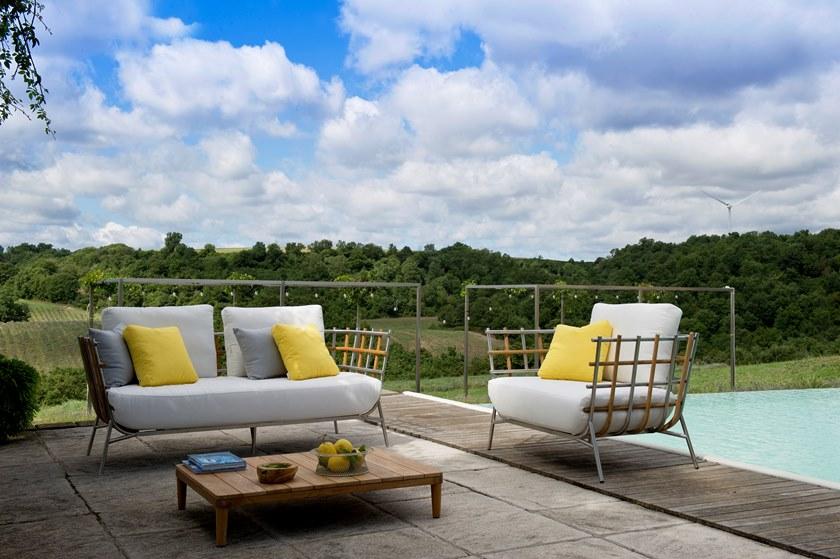 Unopiù Садовое кресло из нержавеющей стали и тика Tweed Twepol - Вид №7