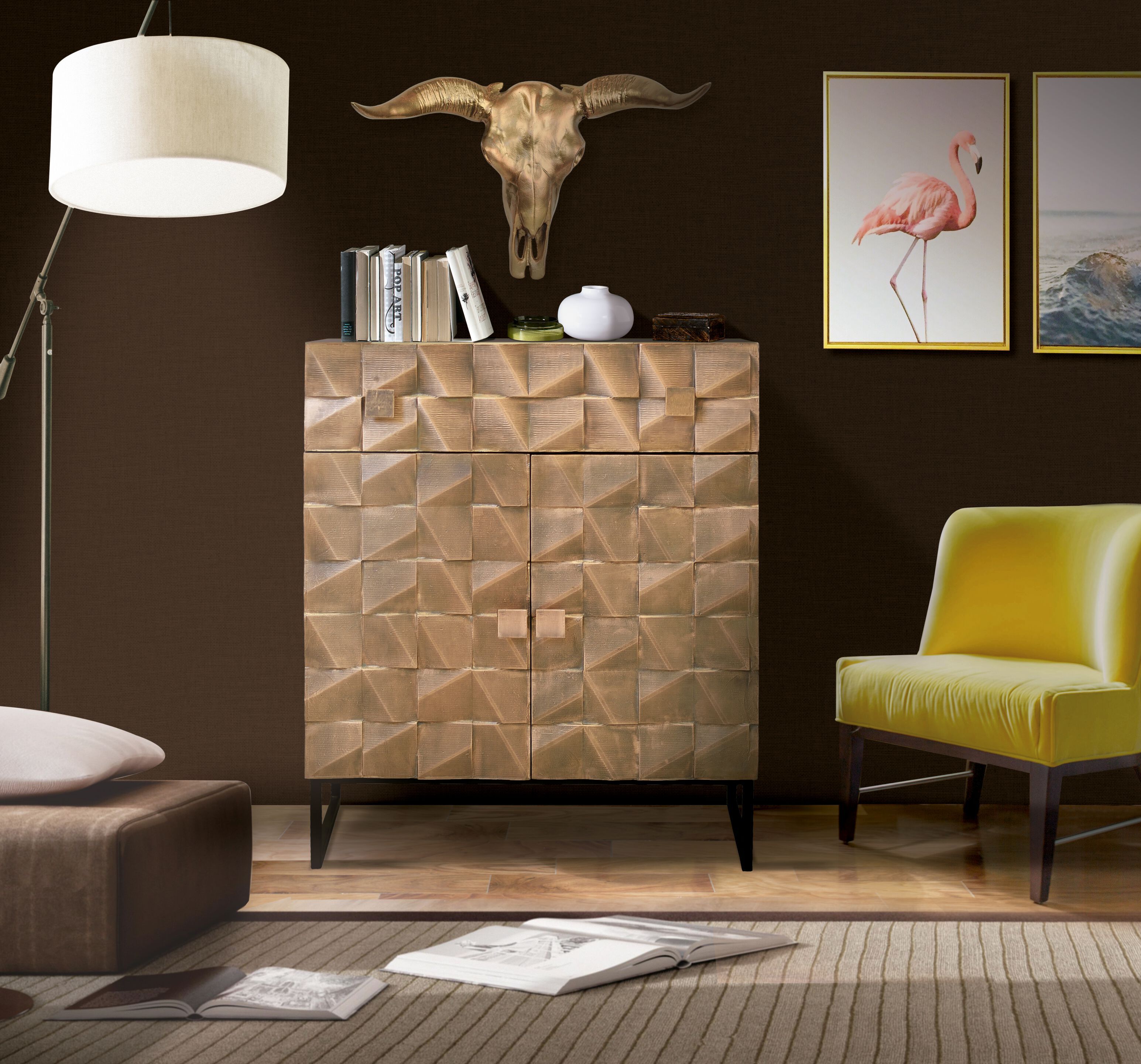 Бронзовый шкаф с распашными дверцами Giner y Colomer Cobre ARCH-00086474 - Вид №3