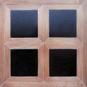 Модульный паркет Da Vinci Модульный паркет с камнем Карисбрук Белёный Черный Гранит Дуб Любая на выбор с брашью (Текстурированная) 500х500 мм.