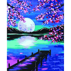 Картина по номерам Ночь под сакурой 40х50 см