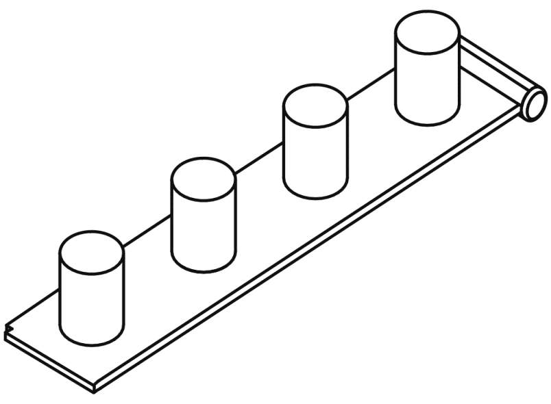 800.03.411 Набор удлинителей для держателей зубных щеток, 4 места HEWI Kids - Вид №10