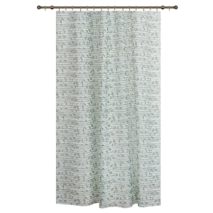 Тюль на ленте для кухни Листья полосы 140x180 см цвет зеленый