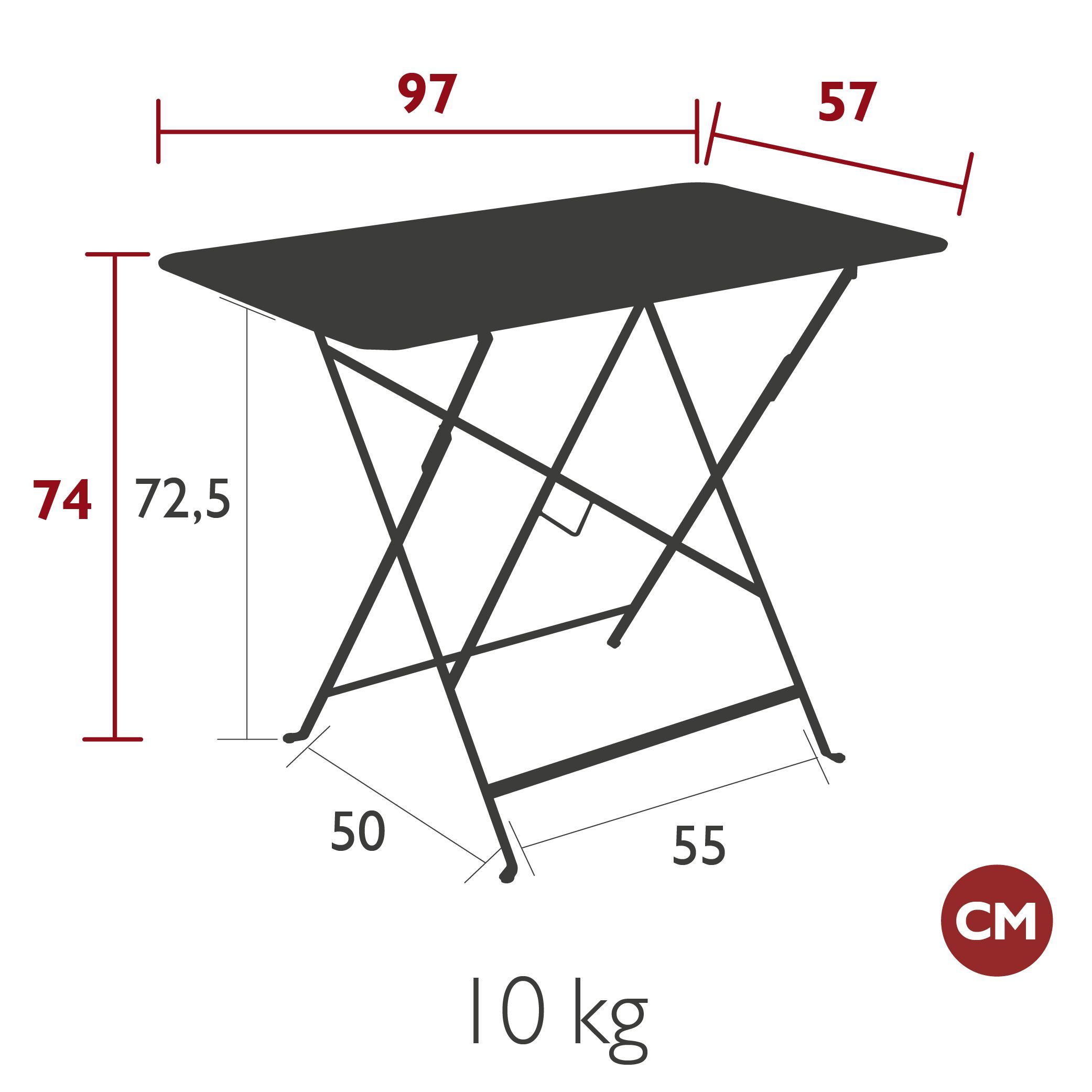Стальной складной садовый стол In Stock Fermob ARCH-00003758 - Вид №1