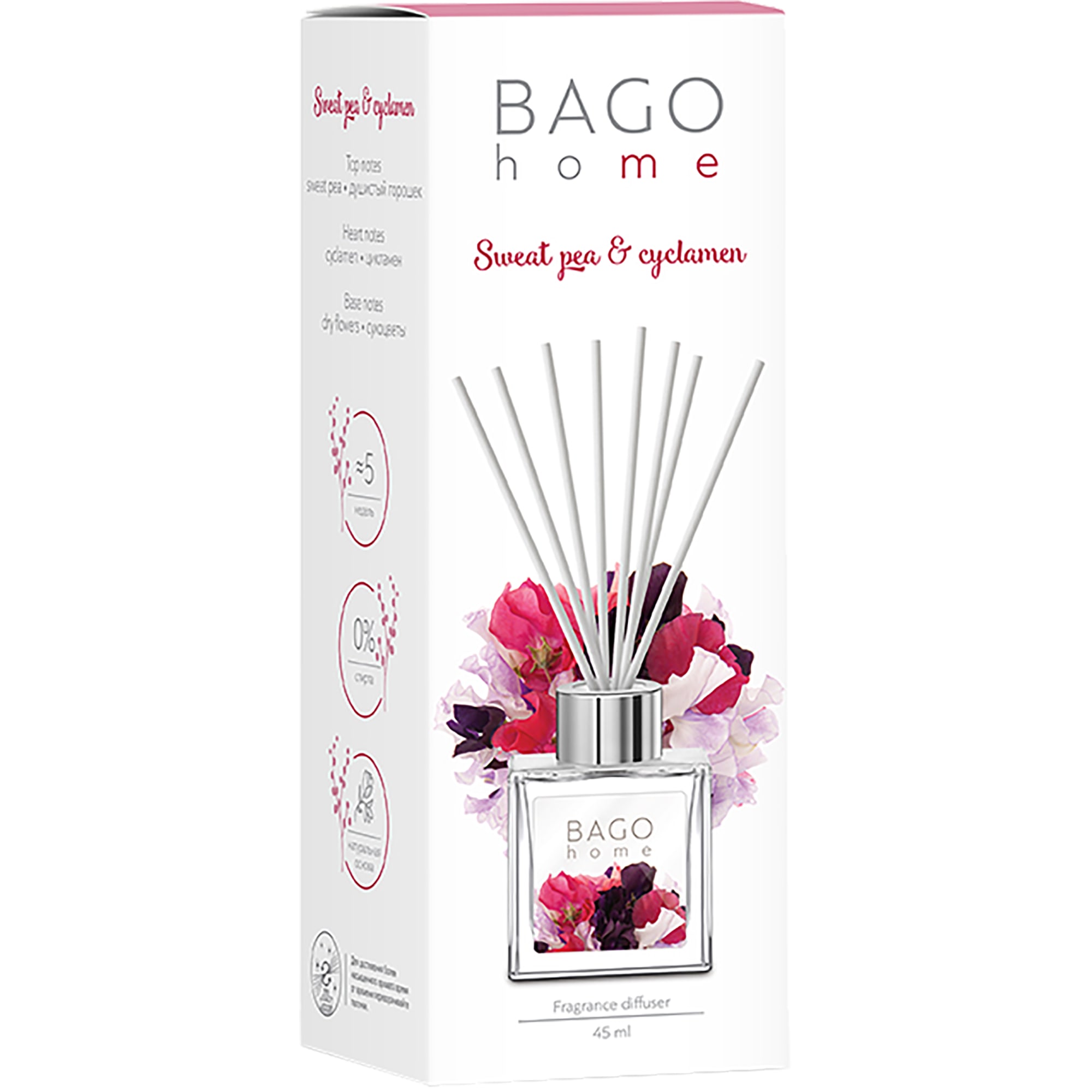 82520737 Ароматический мини-диффузор «Душистый горошек-цикламен» 45 мл Santreyd  - Вид №1