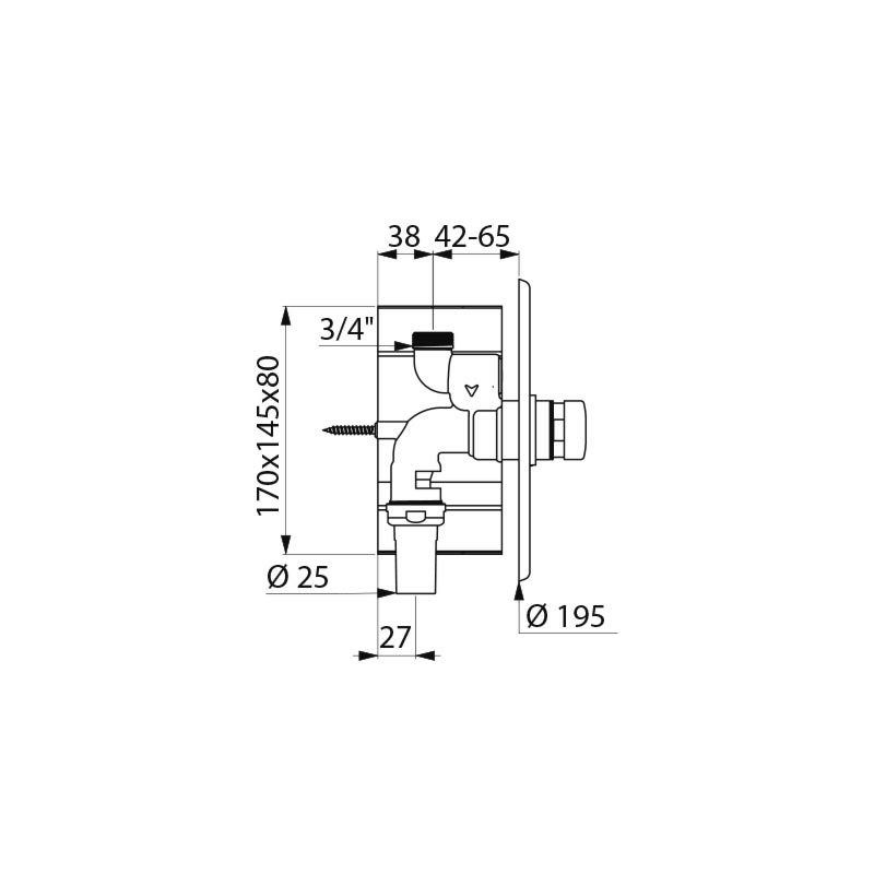 761900 Кран прямого слива TEMPOFLUX 1 DELABIE  - Вид №1