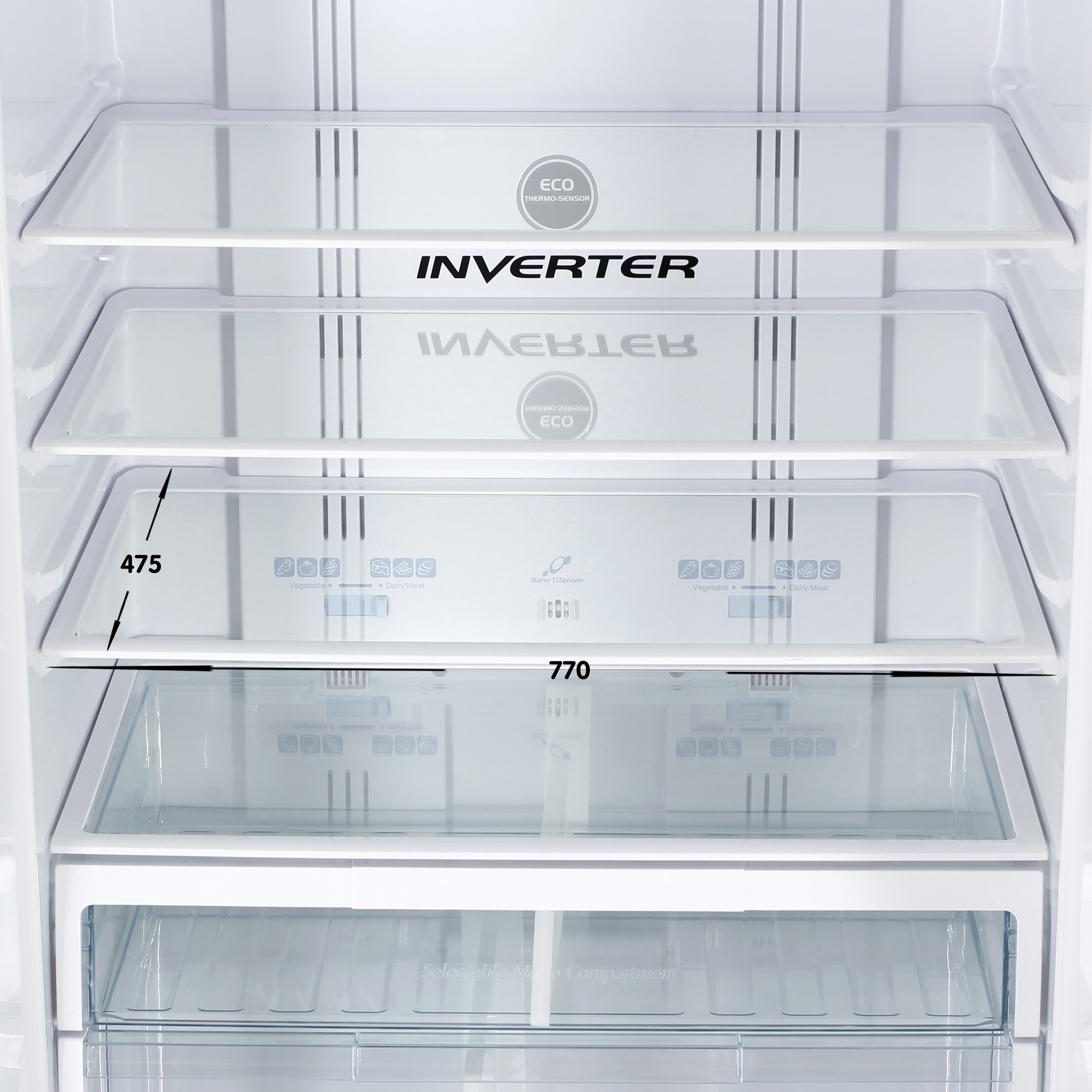 9077906 Холодильник с морозильником   Hitachi R-V910PUC1 TWH белый STDN-0060155 - Вид №8